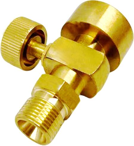 MENSI 1LB Mapp Bottle Propane Adaptor with Valve CGA-600 Female to CGA-200 Connect with MC Acetylene Regulator adapter Thread Male 5/8"-20UNF Valve Kit in Kuwait