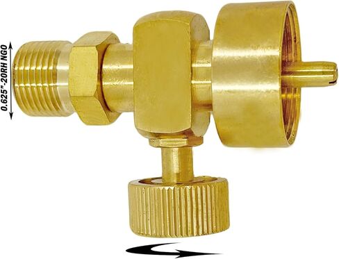 MENSI 1LB Mapp Bottle Propane Adaptor with Valve CGA-600 Female to CGA-200 Connect with MC Acetylene Regulator adapter Thread Male 5/8"-20UNF Valve Kit in Kuwait