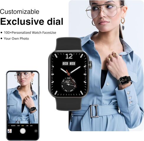 Watch Smart Watch (استدعاء/الاتصال الهاتفي) ، 1.85 "Touch Display Tracker مع شاشة نوم أكسجين في معدل ضربات القلب ، و 147 Modes Sport Smart Wathing مع IP68 مقاوم للماء ، و Counter Watch لـ iOS Android in Saudi Arabia