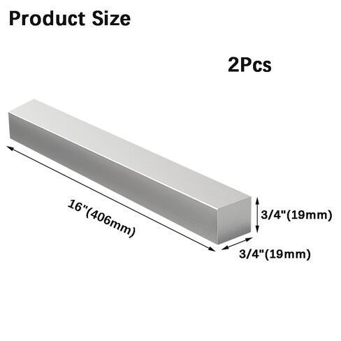 قضيب مسطح من الألومنيوم مربع بطول 16 بوصة، قضيب ألومنيوم مربع 3/4 بوصة (19 مم) × 3/4 بوصة (19 مم) × 16 بوصة (406 مم)، لوحة ألومنيوم للأغراض العامة 6061، مخزون مطحنة جديد صلب T6511 (قطعتان) in Kuwait