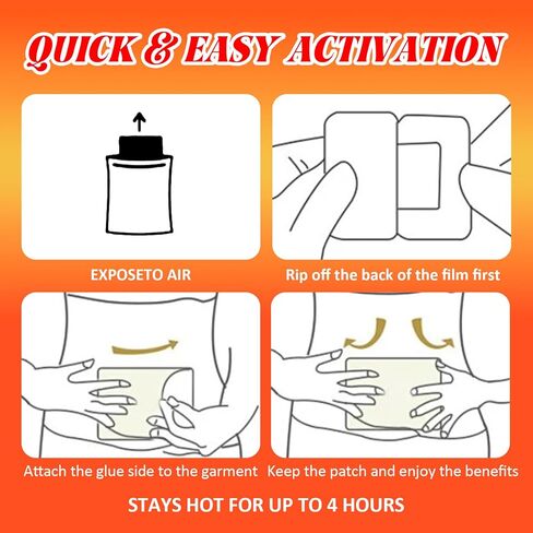 تدفئة اليد، رقع علاجية حرارية طويلة الأمد، تصميم نحيف للغاية، دفء يتغلغل بعمق، عديم الرائحة وصديق للبشرة، راحة تصل إلى 4 ساعات، تناسب الملابس تحت in Kuwait