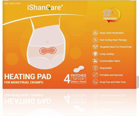 رقع حرارية من إيشانكير لتشنجات الدورة الشهرية، عدد 4 رقع تسخين لاصقة لتشنجات الدورة الشهرية وآلام الظهر، وسادات حرارية سرية ومحمولة للاستعمال مرة واحدة، حتى 12 ساعة in Kuwait