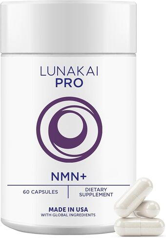 Lunakai PRO USA Made NMN Supplement 500mg 6-in-1 with TMG & Resveratrol 98% - Daily NAD+ & Energy Support for Healthy Aging & Cellular Health, Nicotinamide Mononucleotide, 60 Capsules in Kuwait