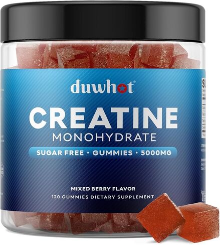 duwhot Creatine Monohydrate Gummies for Men, Creatine Monohydrate Chewables 5g Per Serving, Vegan, Sugar Free, Mixberry Flavor, 120 Count in Kuwait