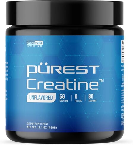 Cleanform Purest Creatine Monohydrate Powder - Ultra-Pure Micronized Supplement for Explosive Strength, Lean Muscle Growth, and Enhanced ATP Recovery - Unflavored (80 Servings) in Saudi Arabia