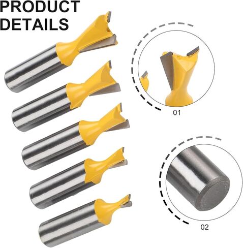 قاطعة تتوافق مع فتحات النجارة واللسان متوافقة مع آلات نحت الساق مقاس 1/2 بوصة وأجهزة توجيه القطع، سبيكة مطلية in Kuwait