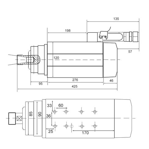 Air-Cooled Spindle Motor 7.5kw ER32 220V 380V 4 Bearings 300Hz 18000rpm in Kuwait