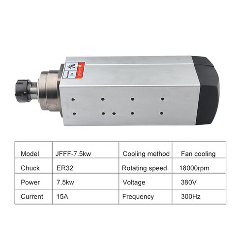 Air-Cooled Spindle Motor 7.5kw ER32 220V 380V 4 Bearings 300Hz 18000rpm in Kuwait