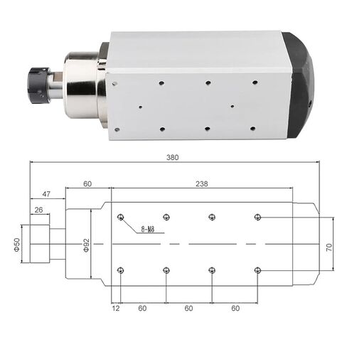 6kw air-Cooled Spindle Motor ER32 Chuck 220V 380V Without mounting Flange(6.0kw ER32 220V) in Saudi Arabia