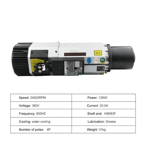Automatic 12kw HSK63F air-Cooled Spindle 24000rpm 380V in Kuwait