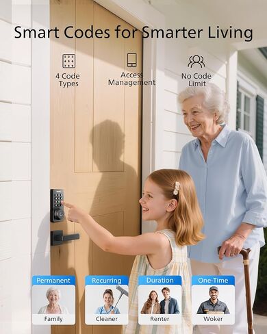 Philips WiFi Deadbolt Smart Lock with Handle, APP/Voice/Fingerprint/Passcode/Key Unlock, Smart Locks for Front Door with Handle Set, Backlit Keypad Deadbolt, Keyless Entry, Remote Control, Auto-Lock in Kuwait