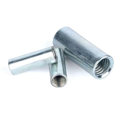 5 Pcs M12 x 1.75 x 36mm Long Rod Coupling Round Rod Nut Connector Zinc Plated Joint Nut Industrial Construction Fasteners in Saudi Arabia
