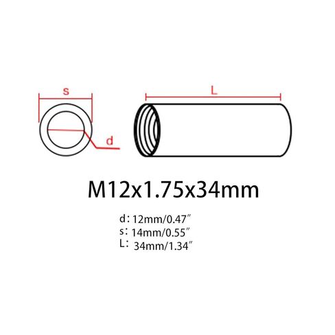 5 Pcs M12 x 1.75 x 36mm Long Rod Coupling Round Rod Nut Connector Zinc Plated Joint Nut Industrial Construction Fasteners in Saudi Arabia