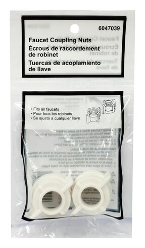 Rocky Mountain Goods Faucet Coupling Nut – 2 Pack – White Plastic 1/2" IPS Nuts for Beveled Nosepiece Water Supply Tubes, Fits Standard Iron Pipe Faucet Shanks – Durable, Leak-Resistant in Saudi Arabia