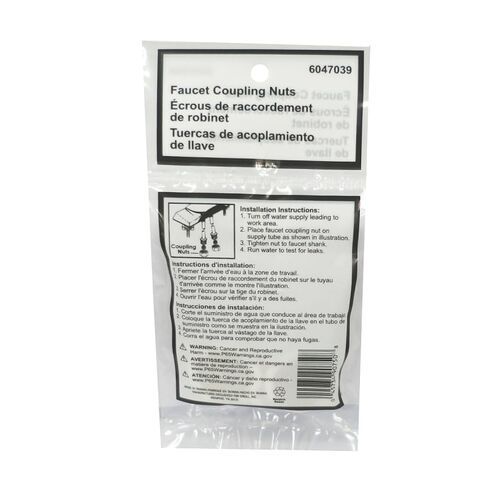 Rocky Mountain Goods Faucet Coupling Nut – 2 Pack – White Plastic 1/2" IPS Nuts for Beveled Nosepiece Water Supply Tubes, Fits Standard Iron Pipe Faucet Shanks – Durable, Leak-Resistant in Saudi Arabia