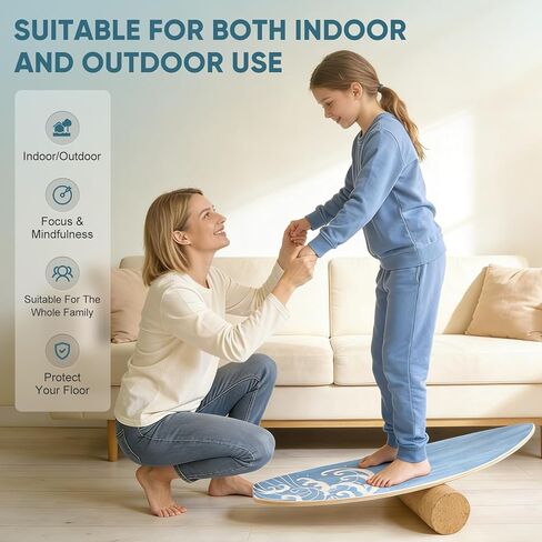 Surf Balance Board Wooden Balance Board,3 Modes Wobble Board Trainer with Roller, Exercise Balancing Stability Trainer for Improve Balance, Surf Trainer & Sports Trainer Wobble Board in Saudi Arabia