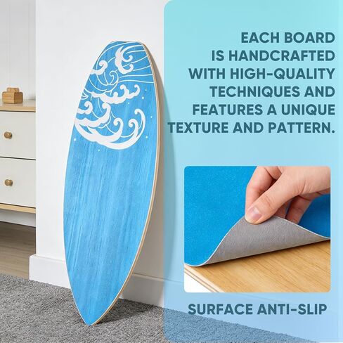 Surf Balance Board Wooden Balance Board,3 Modes Wobble Board Trainer with Roller, Exercise Balancing Stability Trainer for Improve Balance, Surf Trainer & Sports Trainer Wobble Board in Saudi Arabia