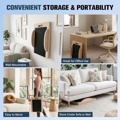 لوح خشبي مائل متعدد الاستخدامات، قابل للتحويل إلى لوح التوازن والبيلاتيس، زوايا قابلة للتعديل، يتضمن مجموعة بيلاتيس كاملة، يدعم ما يصل إلى 360 رطلاً، تمدد ربلة الساق، القرفصاء، الركبة، الكاحل، الكعب والساق in Kuwait