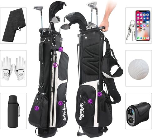 LONGCHAO Golf Bag,4 Way Golf Bag Stand with Backpack Shoulder,6 Pockets Ping Golf Club Bag, 2 Bags in 1 for Women in Saudi Arabia