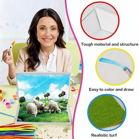 ECMLN 9PCS Diorama Kit 13.7 "x8.2" x2.25 "مستطيل Diorama DIY Boids For Boys Girls DIY Crafts School Projects in Kuwait