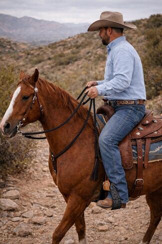 CHALLENGER Horse Horse Western Leather Round Braided Supple Roper Reins 6651 in Saudi Arabia