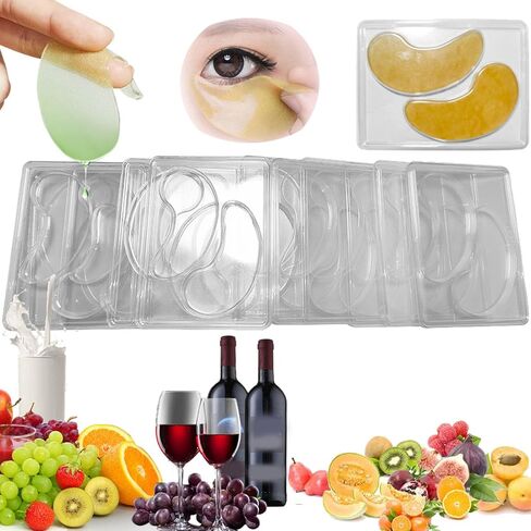 Reusable DIY Eyecare Forms Set 12 Pack Transparent Eye Patch Maker Tray Safe Skin Friendly Customizable Face Mask Tools in Kuwait