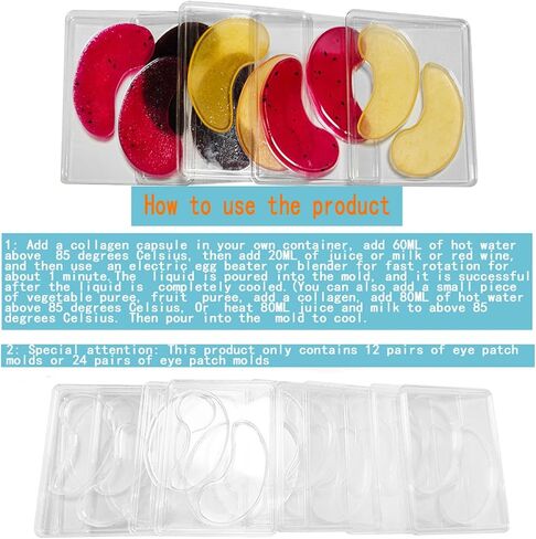 Reusable DIY Eyecare Forms Set 12 Pack Transparent Eye Patch Maker Tray Safe Skin Friendly Customizable Face Mask Tools in Kuwait