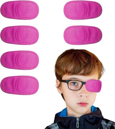 عبوتان من رقعة العين للنظارات، رقعات العين اليسرى واليمنى قابلة لإعادة الاستخدام للأطفال والأطفال الصغار والعين الكسولة (وردي) (2) in Kuwait