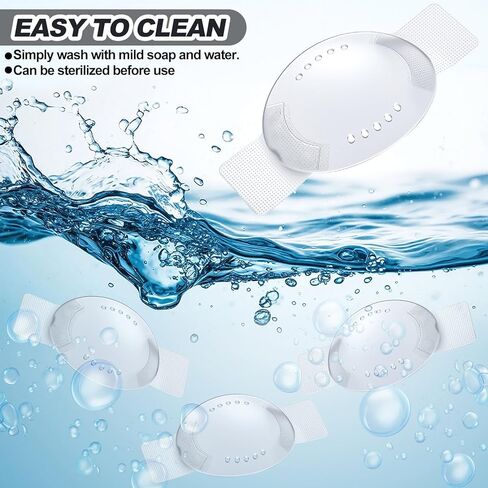 Konohan 24 Pcs Clear Plastic Eye Shields for Cataract Lasik Recovery Post Surgery Recovery Eye Patch with Breathing Hole, Self-Adhesive Eyes Protection with 2 Rolls Tape in Saudi Arabia