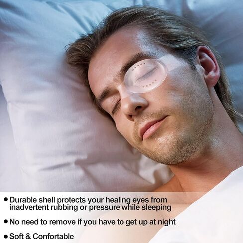Konohan 24 Pcs Clear Plastic Eye Shields for Cataract Lasik Recovery Post Surgery Recovery Eye Patch with Breathing Hole, Self-Adhesive Eyes Protection with 2 Rolls Tape in Saudi Arabia