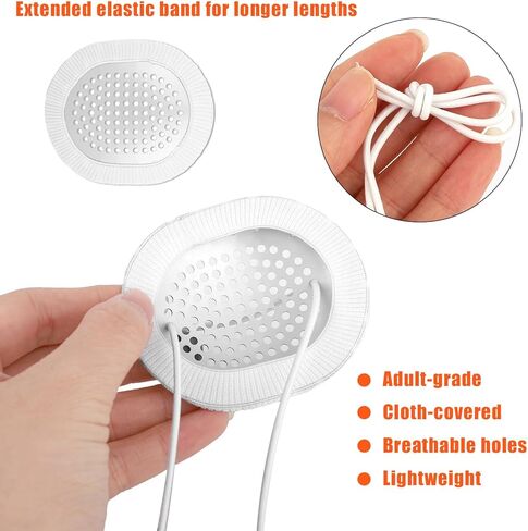 2pcs Eye Shield After Surgery, Aluminum Protective Breathable Eye Patch Cover for Adults with Extended Elastic Strap and White Cloth Covering for Sleeping and After Surgery in Saudi Arabia