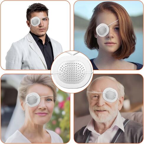 2pcs Eye Shield After Surgery, Aluminum Protective Breathable Eye Patch Cover for Adults with Extended Elastic Strap and White Cloth Covering for Sleeping and After Surgery in Saudi Arabia