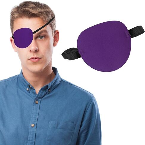 2 Pcs Single Eye Patch, Adjustable Eye Patch for Amblyopia, Lazy Eye, Left or Right Eye, Comfortable Eye Cover (Purple) in Kuwait