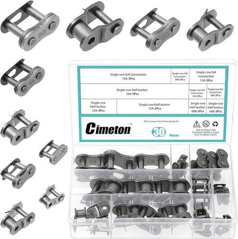30 قطعة 5 أحجام سلسلة الأسطوانة ربط الروابط الكربون الصلب الملعب موصل رئيسي رابط قياسي ربط سبليت لينك الثقيلة الأسطوانة سلسلة ربط الروابط in Kuwait