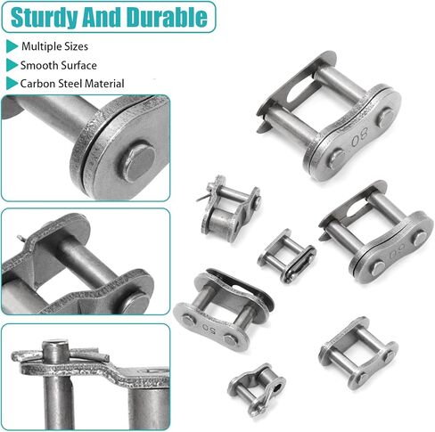 30 قطعة 5 أحجام سلسلة الأسطوانة ربط الروابط الكربون الصلب الملعب موصل رئيسي رابط قياسي ربط سبليت لينك الثقيلة الأسطوانة سلسلة ربط الروابط in Kuwait