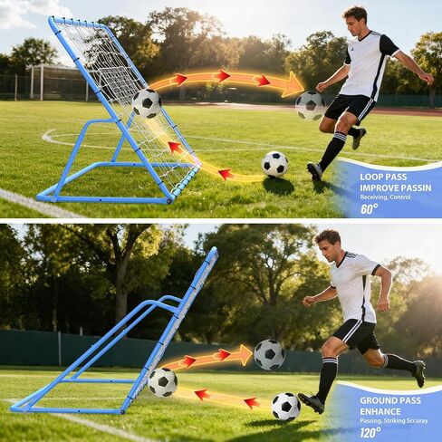6x4 ft Soccer Rebounder, Adjustable Angle Heavy Duty Soccer Training Net with Steel Frame, Portable Football Rebounder for Solo & Team Practice,Passing & Control Training Equipment for Backyard, Field in Kuwait