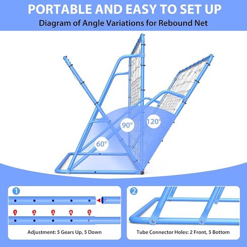 6x4 ft Soccer Rebounder, Adjustable Angle Heavy Duty Soccer Training Net with Steel Frame, Portable Football Rebounder for Solo & Team Practice,Passing & Control Training Equipment for Backyard, Field in Kuwait