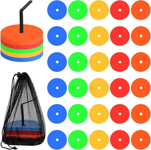 6 Inch Flat Cones, Spot Markers Non-Skid Floor Hole Soccer Cones Field Court Soccer Training Equipment Football Sports Speed Agility Practice in Saudi Arabia