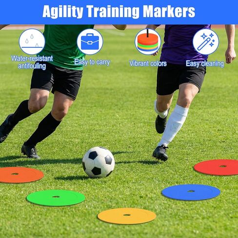 6 Inch Flat Cones, Spot Markers Non-Skid Floor Hole Soccer Cones Field Court Soccer Training Equipment Football Sports Speed Agility Practice in Saudi Arabia