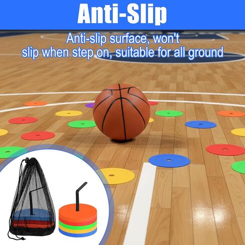6 Inch Flat Cones, Spot Markers Non-Skid Floor Hole Soccer Cones Field Court Soccer Training Equipment Football Sports Speed Agility Practice in Saudi Arabia