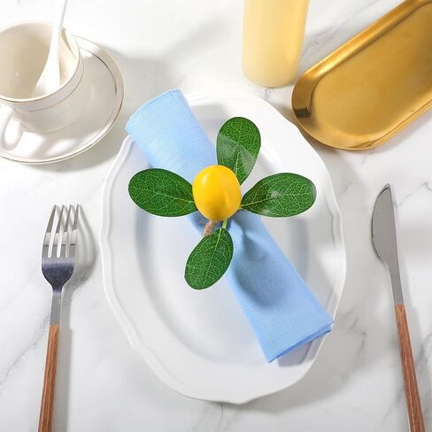 24 Pieces Lemon Napkin Rings Set, Faux Lemon Napkin Holder Ring for Summer Table Decor Wedding Birthday Thanksgiving Christmas Easter Celebrations in Saudi Arabia