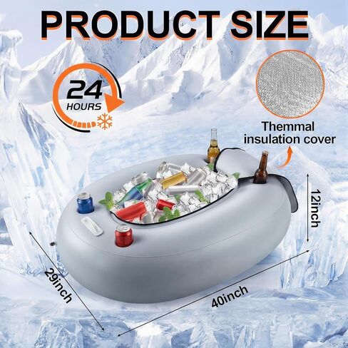 2 Pack Floating Coolers for River Inflatable Cooler 40 Qt - River Cooler Float with Lid Built in Four Cup Holder in Saudi Arabia