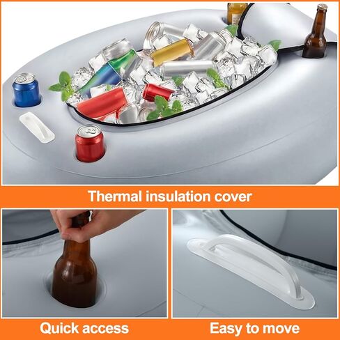 2 Pack Floating Coolers for River Inflatable Cooler 40 Qt - River Cooler Float with Lid Built in Four Cup Holder in Saudi Arabia