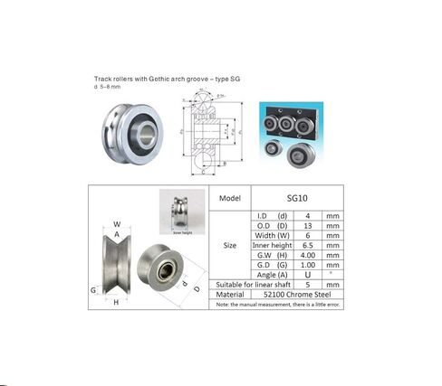 Power Transmission Products SG10 10Pcs Track Rollers with Gothic Arch Groove -Type SG10RS Embroidery Machine Bearings SG10-2RS Great Chrome Steel Ball in Saudi Arabia