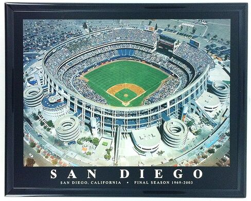 San Diego Padres Petco Park & Qualcom Stadium - Set of 2 Framed Lithographs of Dramatic Aerial Photos - Treasured Collector Items and Great Gift! in Saudi Arabia