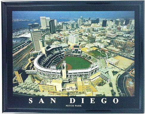 San Diego Padres Petco Park & Qualcom Stadium - Set of 2 Framed Lithographs of Dramatic Aerial Photos - Treasured Collector Items and Great Gift! in Saudi Arabia
