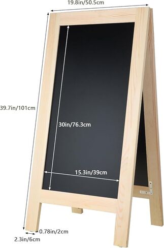 20 × 40 بوصة لوحات شطيرة خشبية علامات في الهواء الطلق ، علامة الحامل لوحة الطباشير ، على الوجهين على الوجهين علامة السبورة على الوجهين ، إطار كبير للطباشير ، علامة على الرصيف ، لوحة علامة الطباشير. (20 × 40 بوصة) in Kuwait