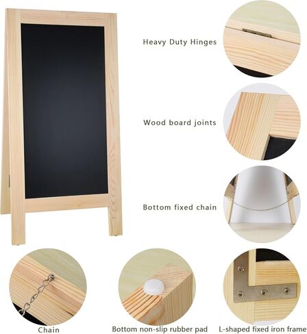 20 × 40 بوصة لوحات شطيرة خشبية علامات في الهواء الطلق ، علامة الحامل لوحة الطباشير ، على الوجهين على الوجهين علامة السبورة على الوجهين ، إطار كبير للطباشير ، علامة على الرصيف ، لوحة علامة الطباشير. (20 × 40 بوصة) in Kuwait