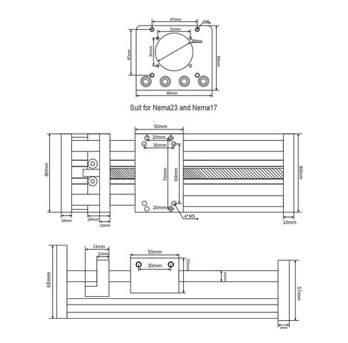 Mini XYZ axis Slide Table with SFU1204 Ball Screw + SC12 Linear axis(250mm) in Saudi Arabia