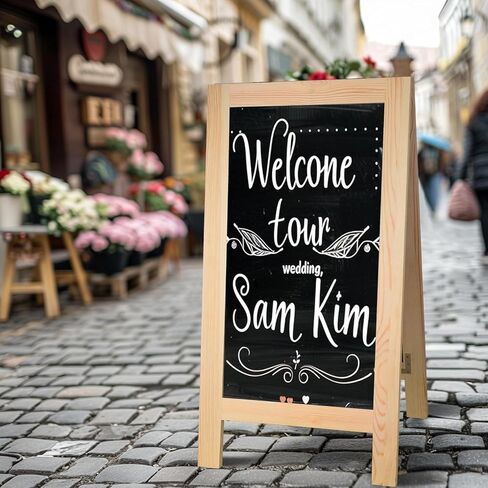 20 × 40 بوصة لوحات شطيرة خشبية علامات في الهواء الطلق ، علامة الحامل لوحة الطباشير ، على الوجهين على الوجهين علامة السبورة على الوجهين ، إطار كبير للطباشير ، علامة على الرصيف ، لوحة علامة الطباشير. (20 × 40 بوصة) in Kuwait